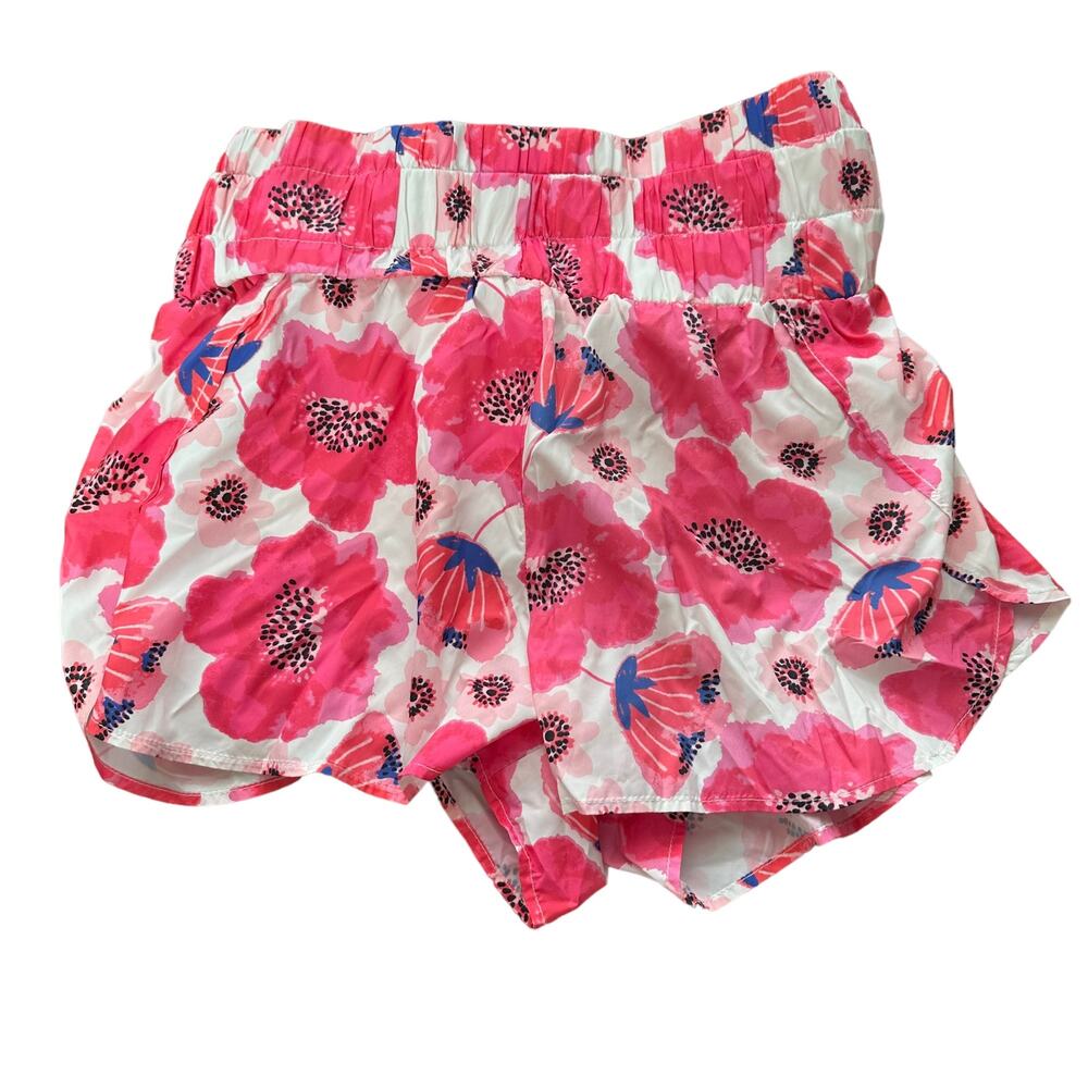 ✨TCEC White Pink Floral‎ Active Athletic Shorts Size Small